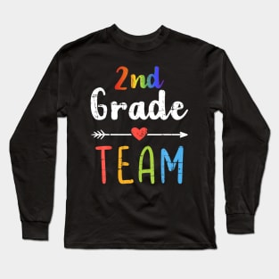 2Nd Grade Team Second Back To School Student Teacher Squad Long Sleeve T-Shirt